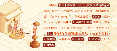 【党纪学习教育·每日一课】对配偶、子女及其配偶违规从业行为，党员干部应当予以纠正