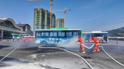 崇阳县交通客运总站开展消防应急救援联合演练