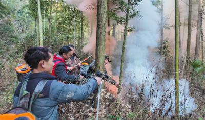 锤炼“硬本领” 筑牢“防火墙” 崇阳县港口乡开展冬季森林防灭火实战演练