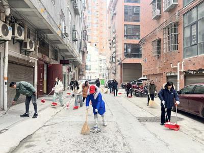 “清洁家园”亮底色   社区焕彩迎新春