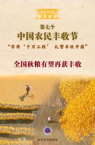 第七个中国农民丰收节来了！全国秋粮有望再获丰收