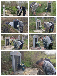 四里棚退役军人服务站开展清明节献花扫墓活动
