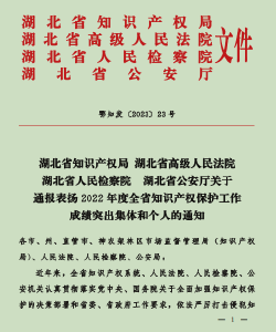 点赞！胡晓春获全省知识产权保护工作成绩突出个人称号