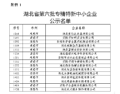 省级专精特新！安陆15家企业上榜