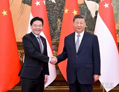 习近平会见新加坡总理黄循财