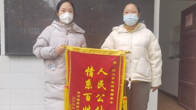 留守老人得救治 返乡家属送锦旗