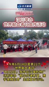 视频 | 汉川举办世界献血者日宣传活动