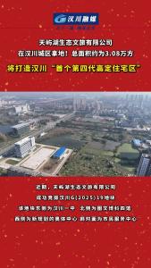 视频 | 天屿湖生态文旅有限公司 在汉川城区拿地！总面积约为3.08万方 将打造汉川“首个第四代高定住宅区”