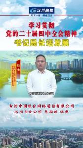 视频 | 《学习贯彻党的二十届四中全会精神--书记局长话发展》专访中国联合网络通信有限公司汉川市分公司 总经理 徐奥