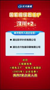 视频 | 国家级绿色工厂，汉川+2！