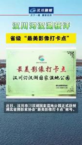视频 | 汉川汈汊湖获评省级“最美影像打卡点”