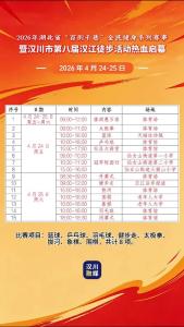 视频 | 2026年4月24-25日，2026年湖北省“百街千巷”全民健身系列赛事暨汉川市第八届汉江徒步活动热血启幕！普及全民健身，赋能美好生活，汉江之畔，等你一起走出活力！