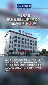 视频 | 【勇当标杆挑大梁】产能翻番 湖北鑫拓航二期8月投产 年产值将冲6亿元