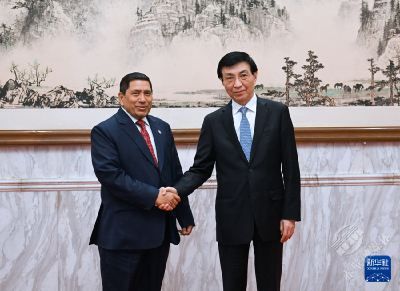 王沪宁会见尼泊尔副总理兼外交部长施雷斯塔