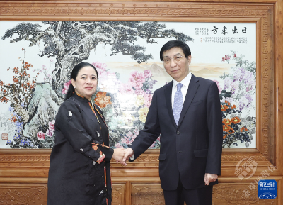 王沪宁会见印尼国会议长布安