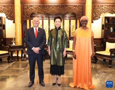 彭丽媛会见联合国副秘书长、联合国艾滋病规划署执行主任拜安伊玛和世界卫生组织助理总干事所罗门