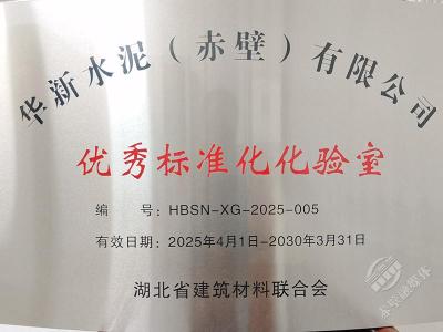 华新水泥（赤壁）有限公司获得全省“优秀标准化化验室”荣誉