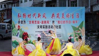 赤壁市开展“文明艺站·送新风”端午文明实践进社区活动