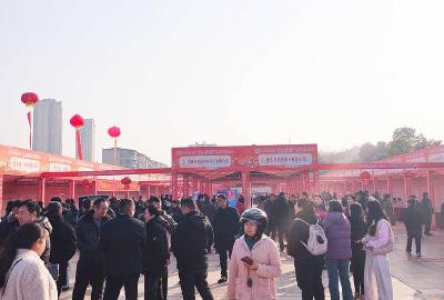 湖北赤壁：广场搭起就业桥 “春风”送岗三千多