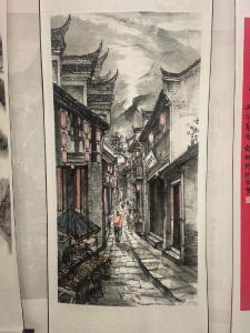 赤壁市老年大学书画作品展献礼建党105周年