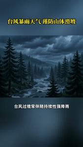 台风暴雨天气，谨防地质灾害
