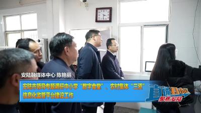 【直通县市区】安陆市领导专题调研中小学“数字食堂”、农村集体“三资”信息化监管平台建设工作