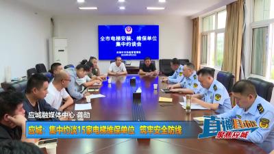 【直通县市区】 应城：集中约谈15家电梯维保单位 筑牢安全防线