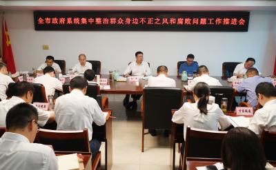 杨军在全市政府系统集中整治群众身边不正之风和腐败问题工作推进会上要求  聚焦重点攻坚突破 建章立制务求长效
