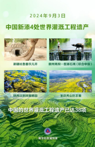 新华鲜报丨新增4项！38项世界灌溉工程遗产彰显我国治水智慧 