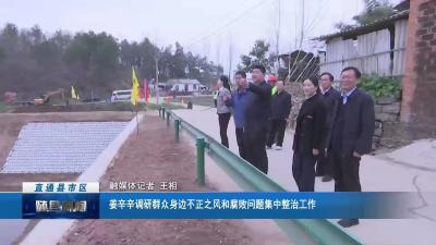 姜辛辛调研群众身边不正之风和腐败问题集中整治工作