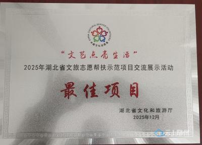 喜讯！随州市文化馆项目荣获湖北省“文艺点亮生活”示范项目最佳奖