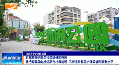 V视|胡志莉调研融合社区建设时强调 坚持问题导向推进融合社区建设  不断提升基层治理效能和服务水平