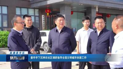 姜辛辛下沉神农社区调研指导全国文明城市创建工作