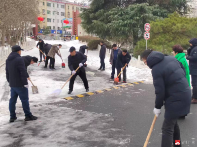 【战冰雪 保安全 保畅通】市实验高中开展铲雪除冰保畅通行动