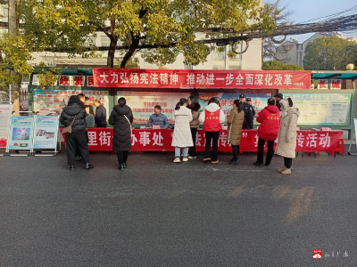 【越•广水】十里街道办事处开展“12·4国家宪法日”暨“第39个国际志愿者日”宣传活动