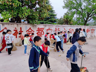 【越·广水】蔡河镇小河中心小学组织全校师生开展“清洁家园，小小少年”活动