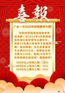 【悦·广水】广水一中体育高考传捷报