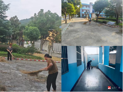 【越·广水】洁净校园 共迎新气象——蔡河镇小河中心小学开展清洁校园活动