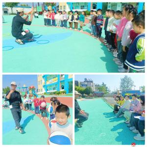 【越·广水】蔡河镇中心幼儿园大班开展《边走边拍》篮球示范课