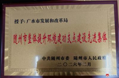 广水发改局荣获随州市建功支点建设先进集体