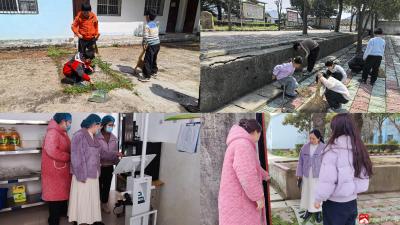 蔡河镇小河中心小学：清洁校园焕新颜 安全排查筑防线