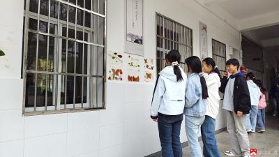 艺彩润心 美耀校园——余店镇中心中学举办美术作品展示活动