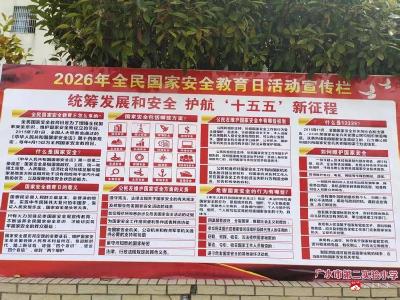 筑牢安全防线 共建平安校园——广水市第二实验小学开展国家安全教育日系列主题活动