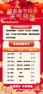 随县春节天气预报出炉 晴多雨少迎新春
