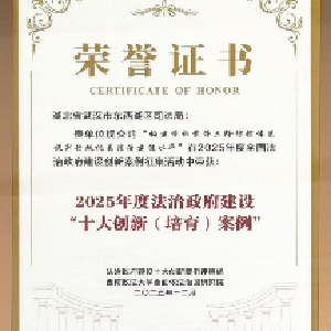 喜报！武汉市东西湖区司法局案例荣获2025年度法治政府建设十大创新（培育）案例