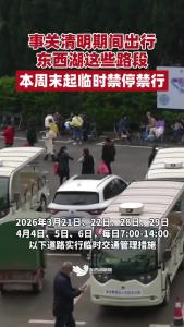 事关清明期间出行！东西湖这些路段本周末起临时禁停禁行
