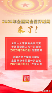 2023年全国两会，时间定了！