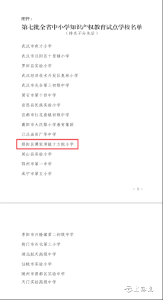郧阳一所学校获“第七批湖北省中小学知识产权教育试点学校”