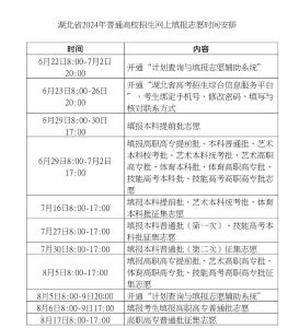 湖北省2024年普通高校招生网上填报志愿时间，定了！