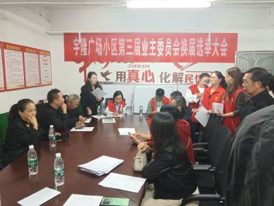 长江市场社区宇隆广场小区第三届业主委员会换届选举圆满完成